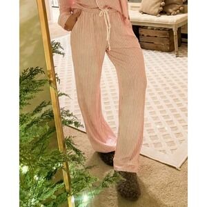 Auden Cloud Knit Pajama Pants XS Red White Striped Christmas Holiday Modal Soft